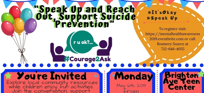 Speak Up and Reach Out, Support Suicide Prevention Event - May 6th