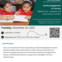 Family Engagement in Literacy: Policy, Legislation Early Literacy in Schools