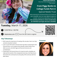 From Piggy Banks to College Funds Part 4: Special Needs Trust