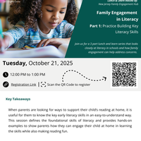 Family Engagement  in Literacy Part 1: Practice Building Key Literacy Skills